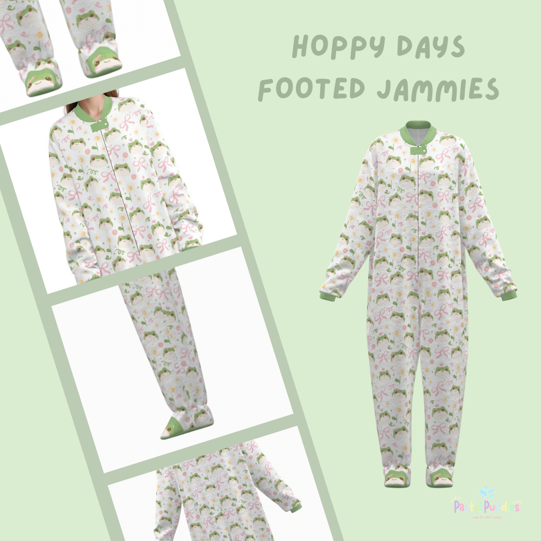 Hoppy Days footed jammies