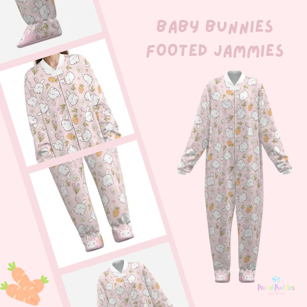 Baby Bunnies footed jammies