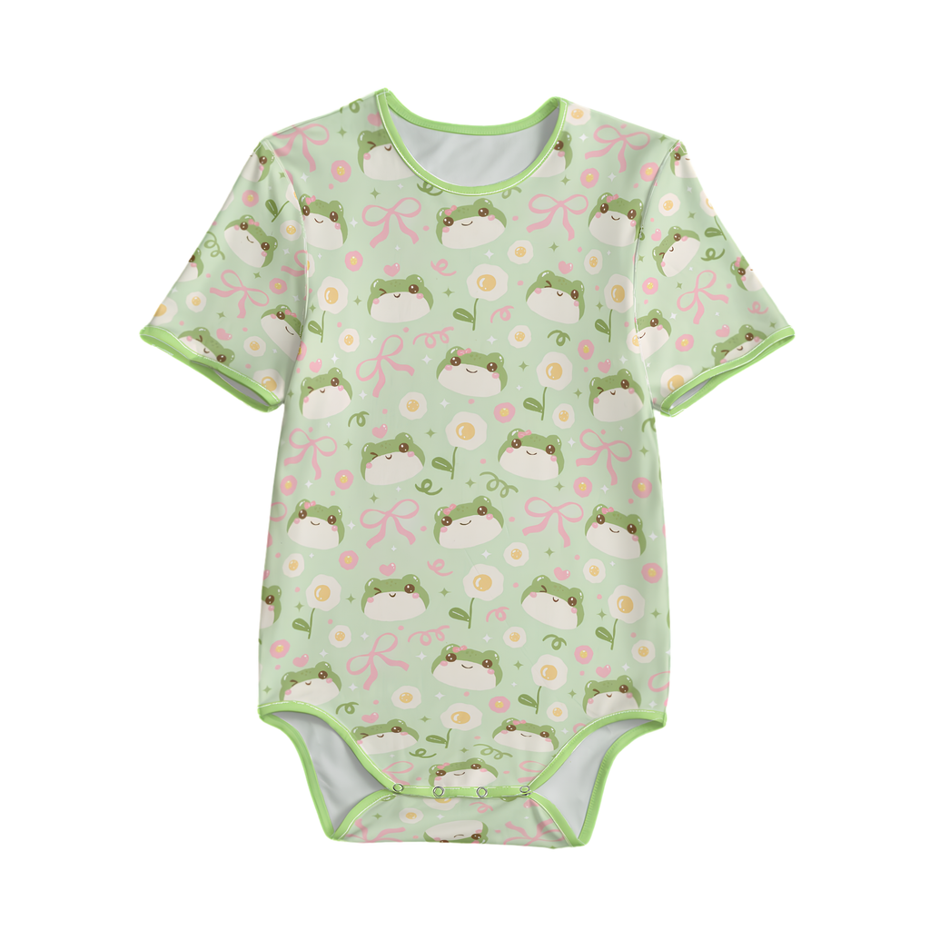 Hoppy Days short sleeve onesie (green)
