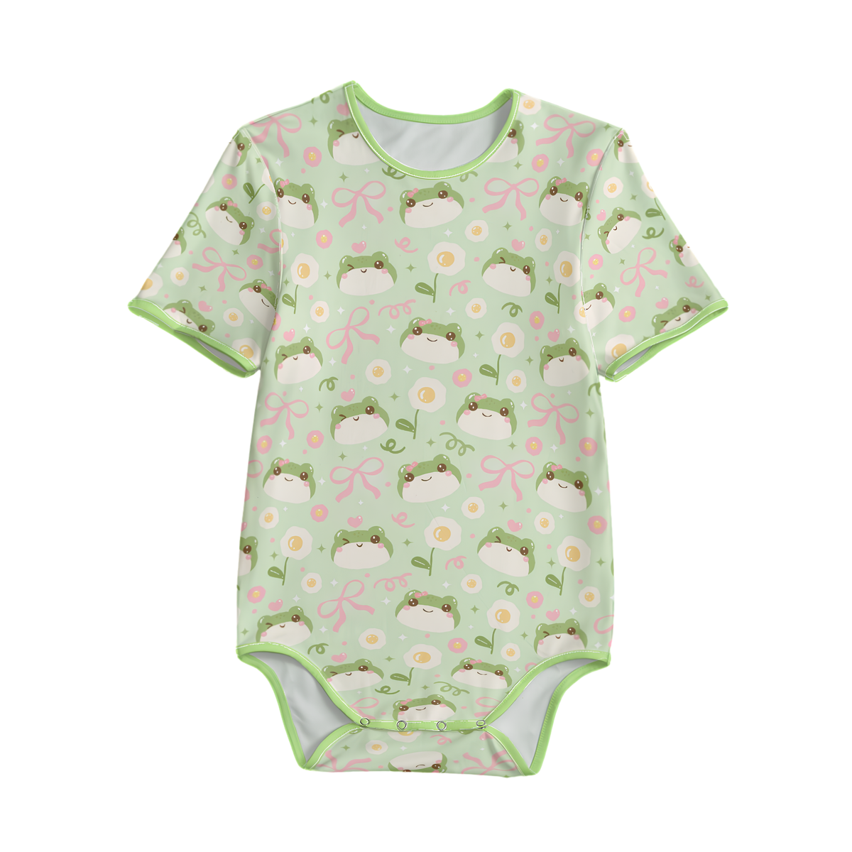 Hoppy Days short sleeve onesie (green)