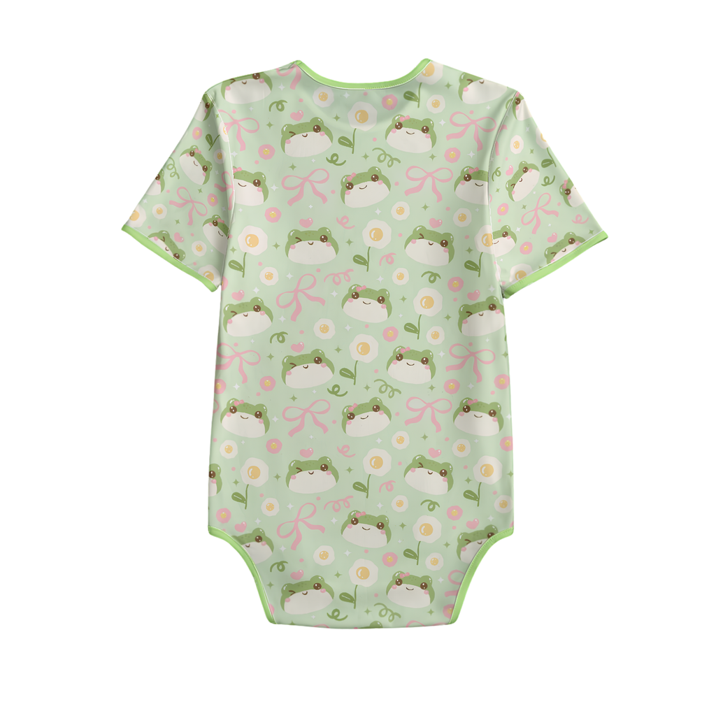 Hoppy Days short sleeve onesie (green)